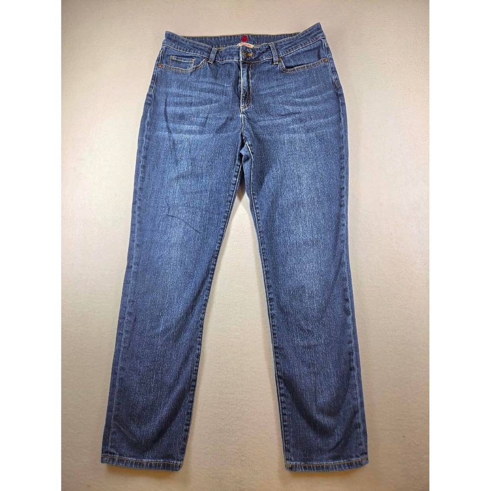 Brooks Brothers Red Fleece Womens Straight Leg Jeans Blue Medium Wash Size 14